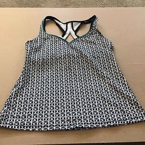 Jag Black & White Geometric Print Tankini Swim Top Size M/36 Cup #summer #pool